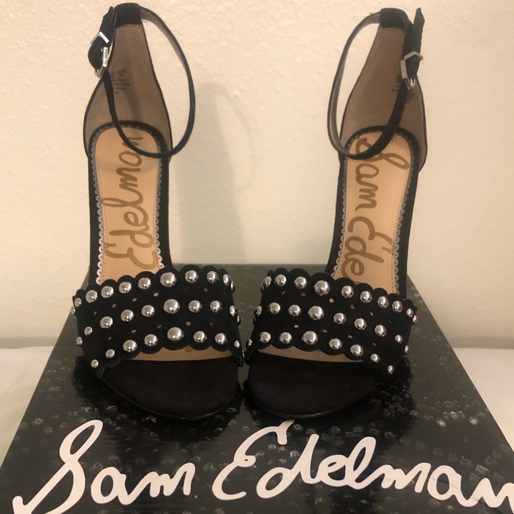 Sam Edelman Yaria Block Heel Suede Rounded Studs - Picture 8 of 13
